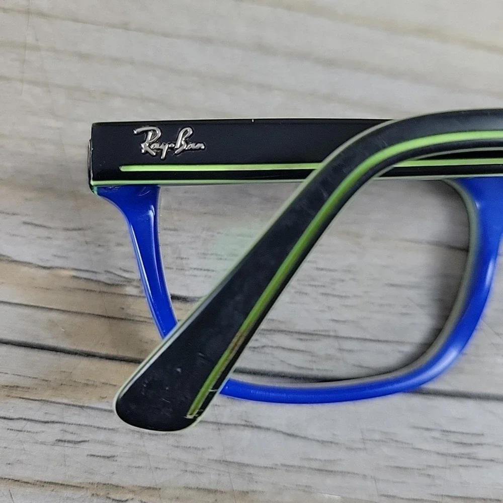 Ray-Ban Jr RB1536 3600 Youth Black Blue Square Eyeglasses 48-16 130 FRAMES ONLY‎
